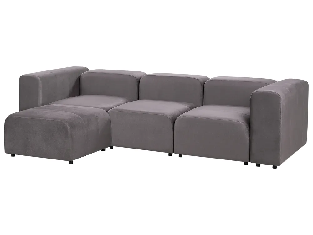 Modular Sofa 3 Seater FALSTERBO with Ottoman Velvet Taupe_919348