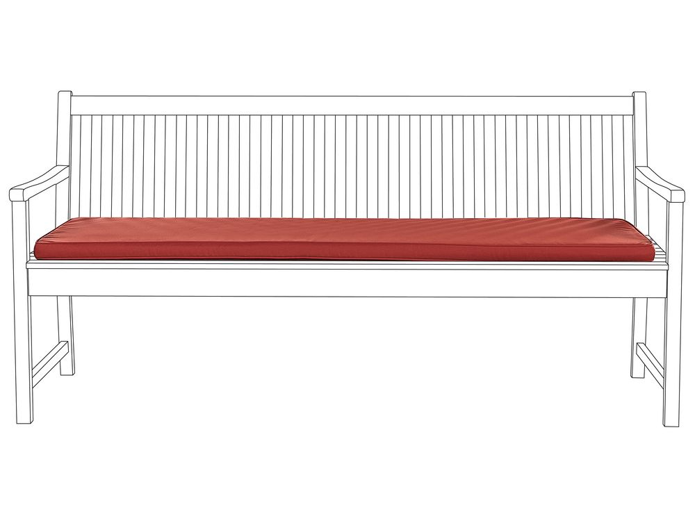 Bench Seat Pad Cushion VIVARA 169 x 50 cm Dark Red