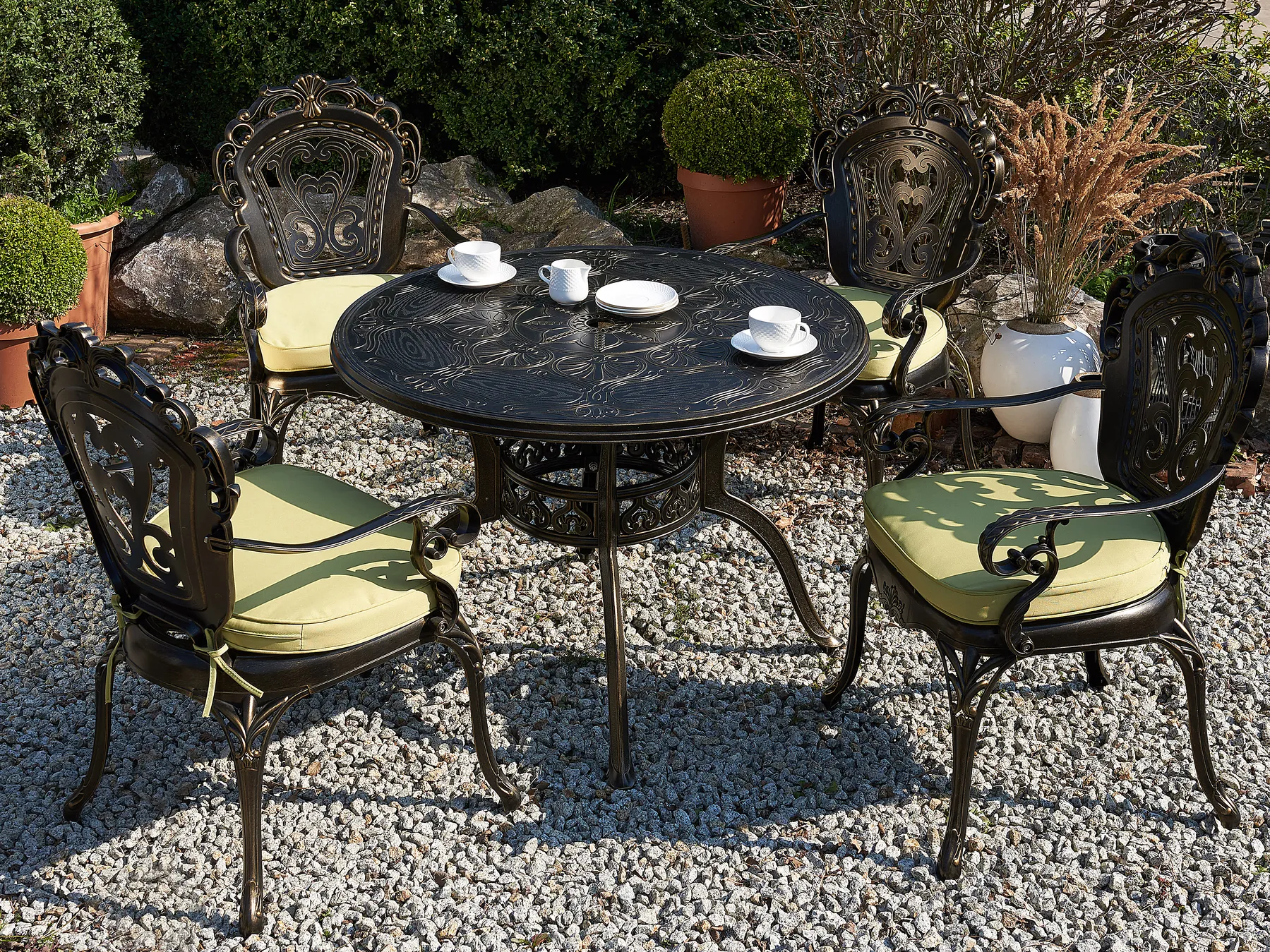 Gartentisch SAPRI 100 cm 100 cm Metall Dunkelbraun_765800