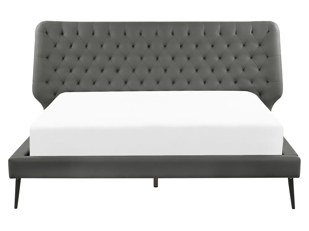 Krevet Umjetna koža ESSONNE 160 x 200 cm Sivi_788924