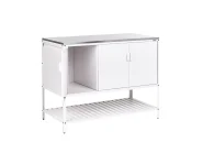 Outdoor-Küchenset mit Bartisch 2-teilig MAENZA Weiß Metall_1045056