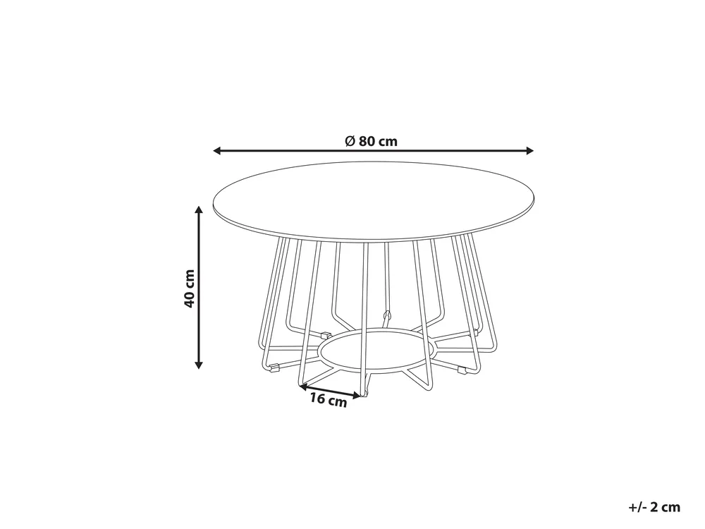 Coffee Table BERNIE Tempered Glass White Marble_851354