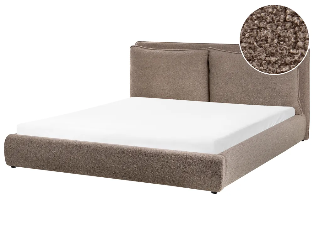 Wasserbett Bouclé BAJONNA 180 x 200 cm Braun