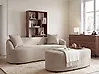 Sofa AMAL mit Ottomane Stoff Beige