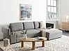 Eckschlafsofa HRISEY mit Stauraum Kunstleinen Grau linksseitig