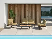 Lounge Set mit Tisch 4-Sitzer MINOZZO zertifiziertes Akazienholz Olivgrün_1185126