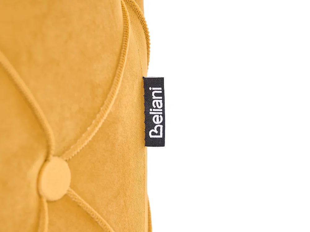 Set of 2 Storage Pouffes PUEBLO Velvet Mustard_1185954
