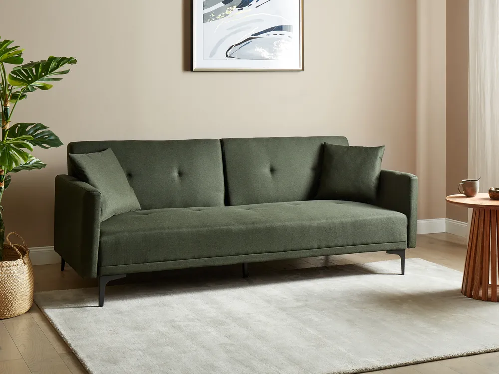 Schlafsofa 3-Sitzer LUCAN Stoff Grün