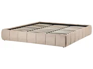 Bett mit Stauraum ohne Kopfteil GENAS Stoff Beige 180 x 200 cm_1070290