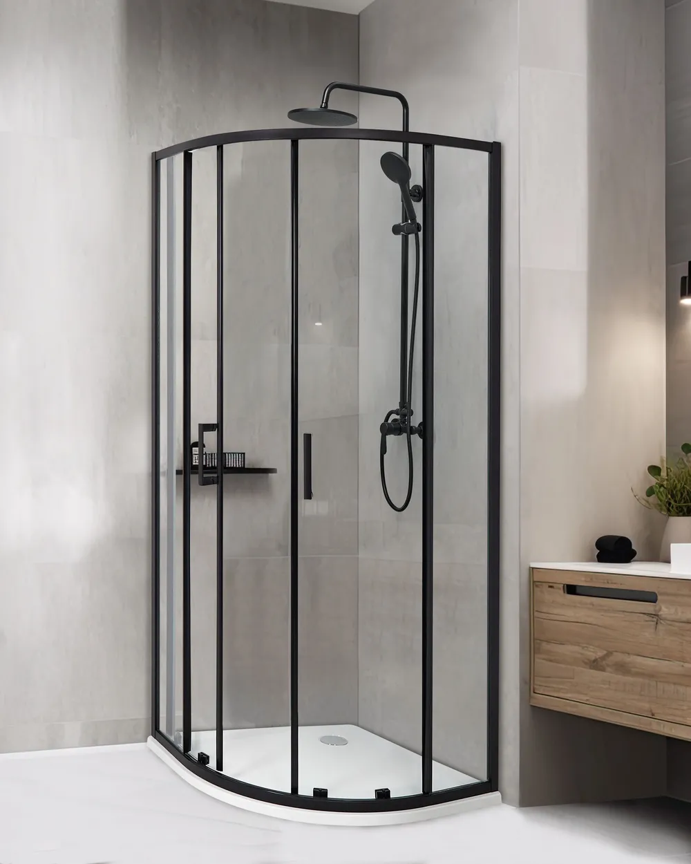 Duschkabine JUKATAN 80 x 80 x 185 cm Schwarz