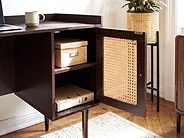 Delovna miza RATANA 130 cm x 50 cm Temno rjava barva_1191709