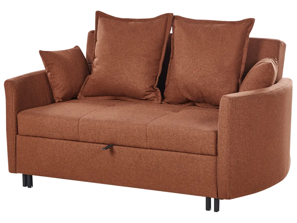 Sofa Bed 2 Seater HOVIN Fabric Golden Brown_962219