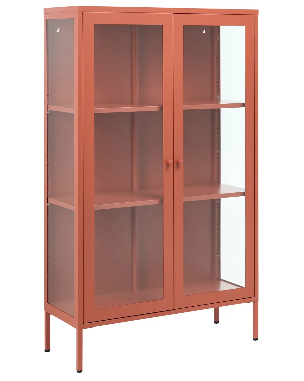 Vitrine mit Glastüren NASH 90 cm Metall Goldbraun
