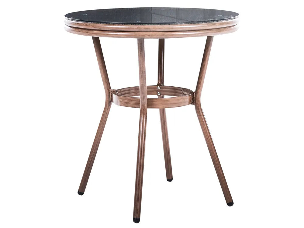 Outdoor Bistrotisch RIFREDDO 70 cm 70 cm Sicherheitsglas Grau