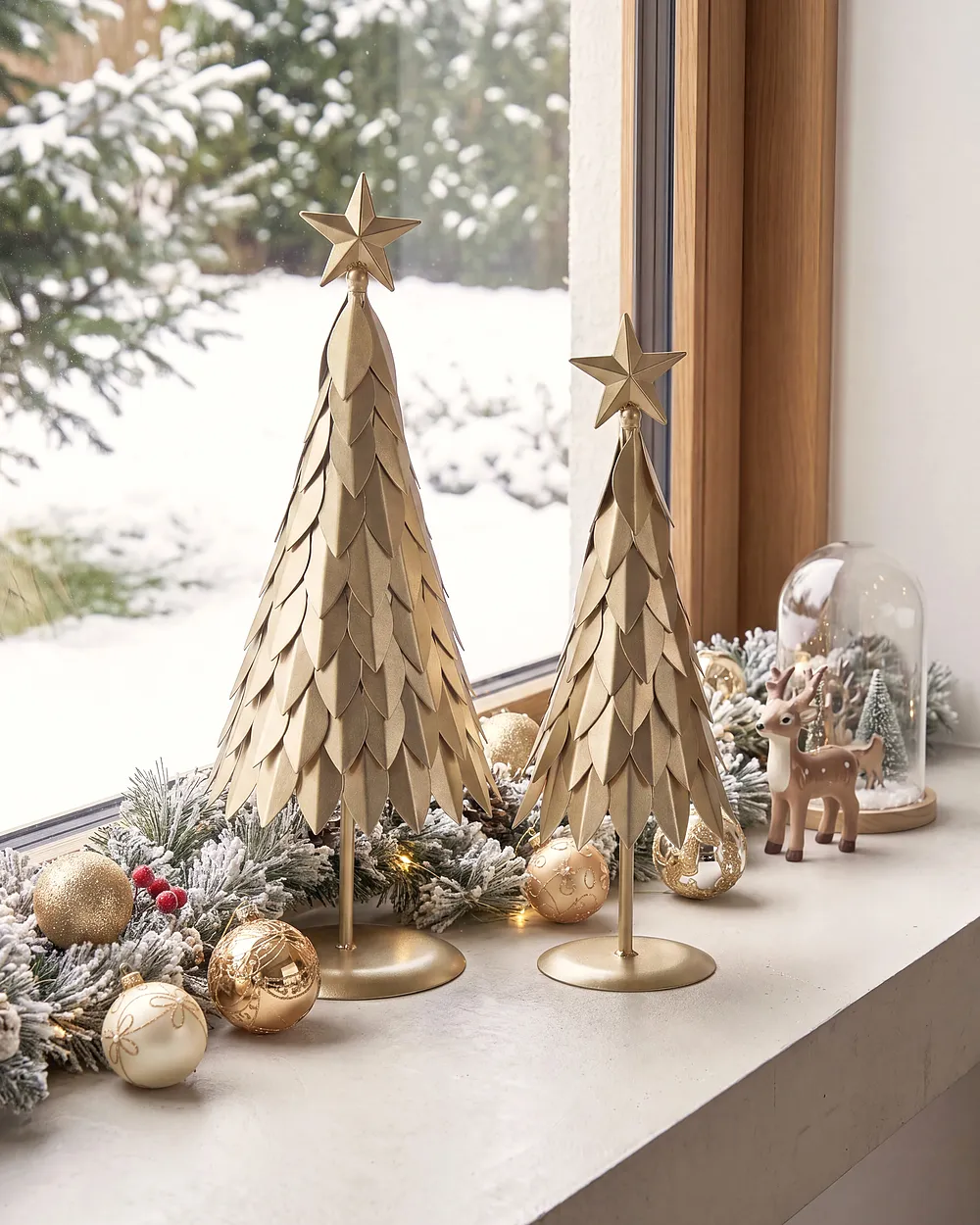 Set of 2 Figurines KEMIJOKI 41/48 cm Christmas Tree Gold_1156603