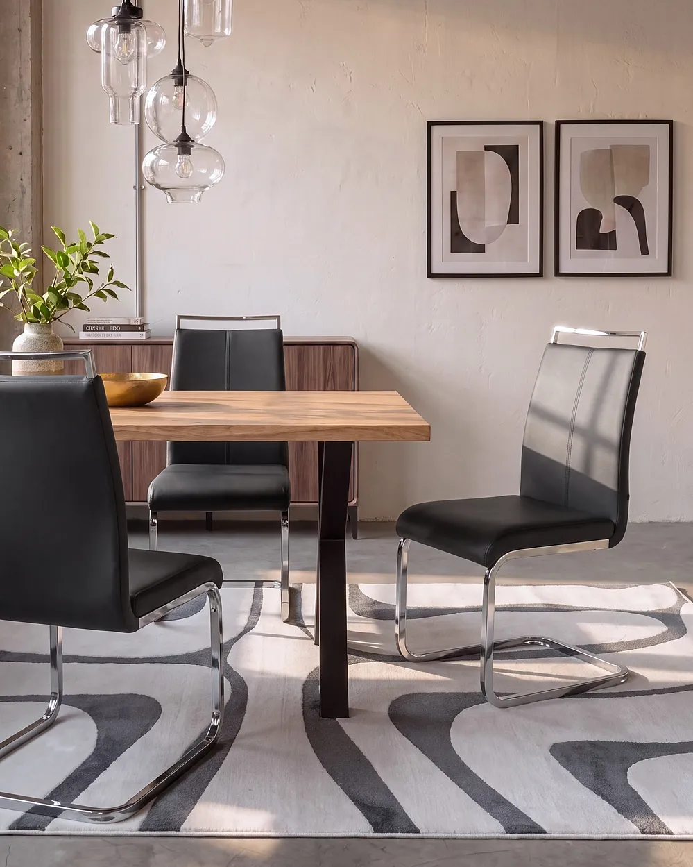 Set of 2 Dining Chairs GREEDIN Faux Leather Black_1156915