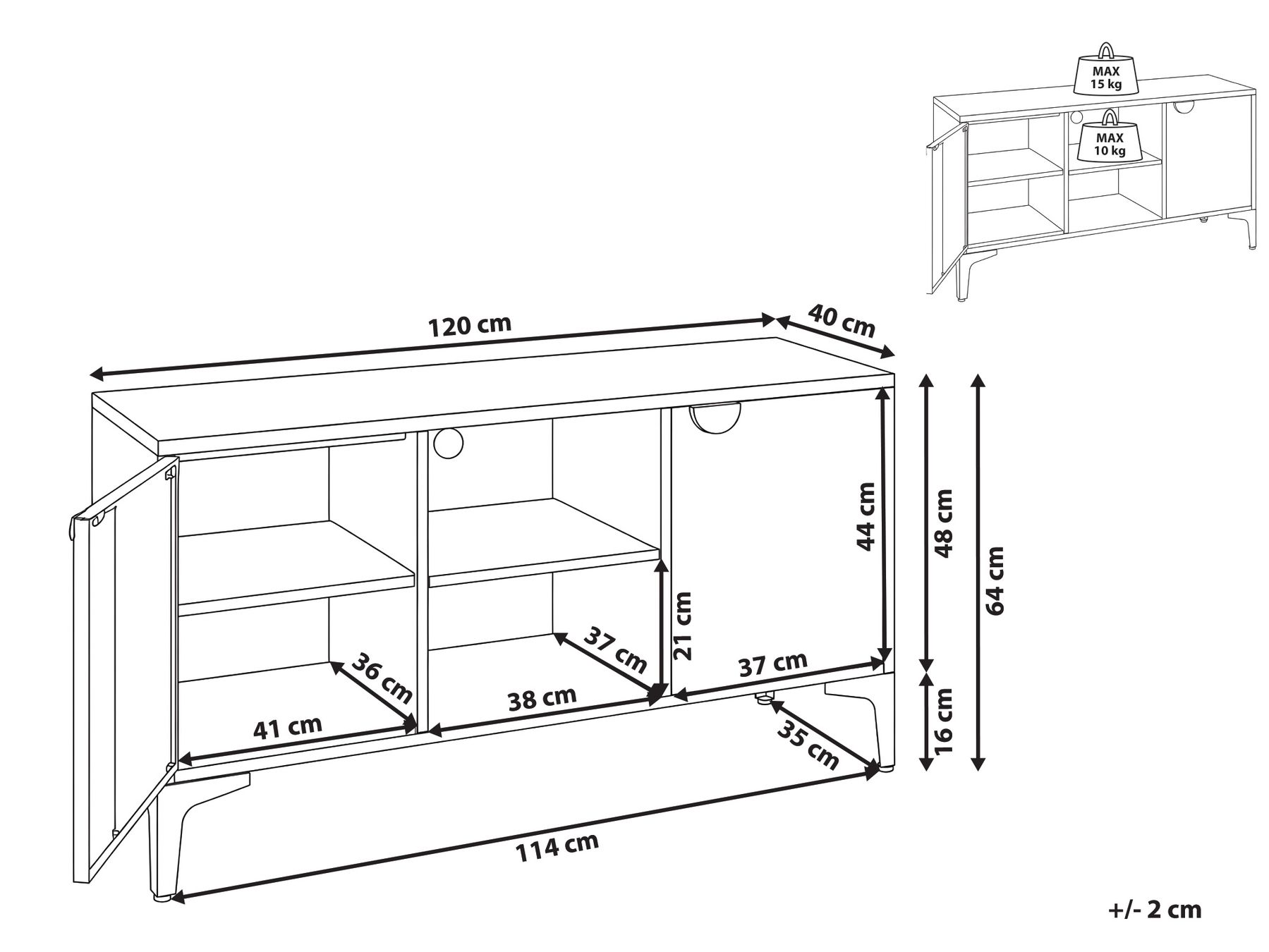TV Stand ARDURA Metal Golden Brown_1077771