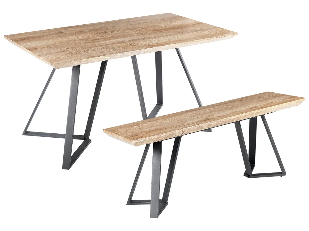 Esszimmer Set UPTON Hellbraun 2-Sitzer