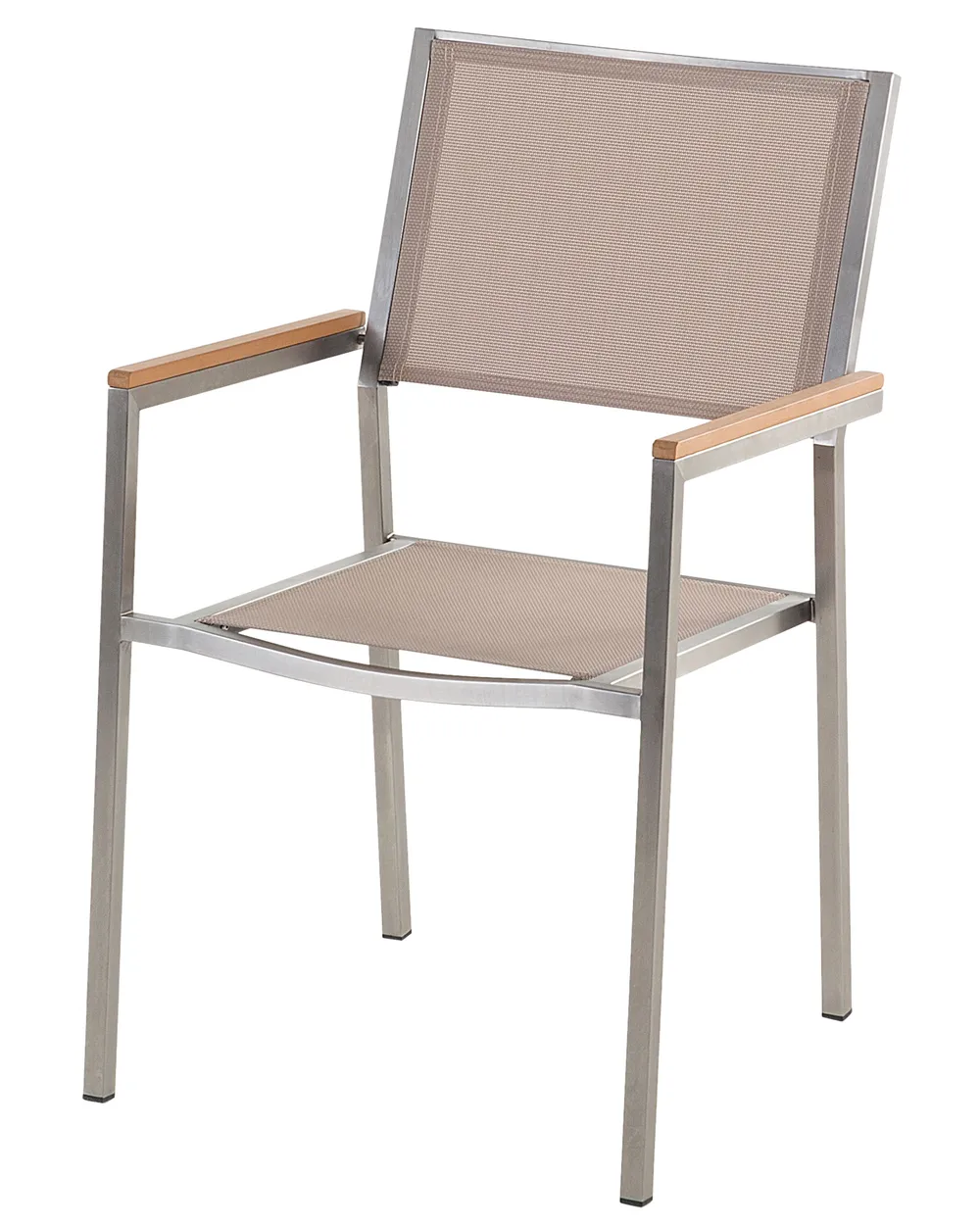 Gartenstuhl 4er Set GROSSETO Edelstahl Beige_868143