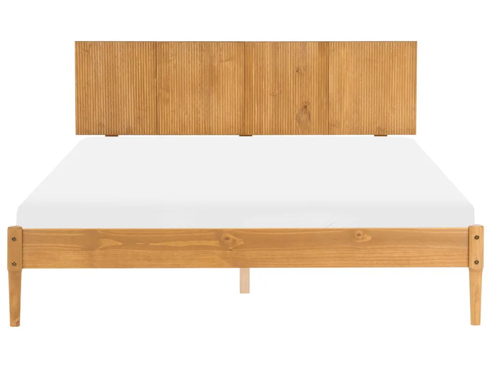 Schlafzimmer Set Kiefernholz AMBAZAC 160 x 200 cm Hellbraun_1118976