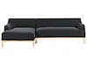Ecksofa SOSJO Stoff Schwarz rechtsseitig
