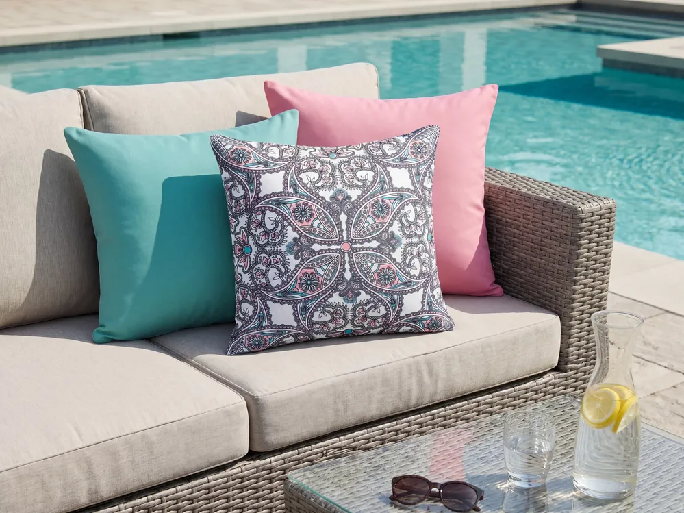 Gartenkissen 3er Set TIDE Ohne Muster Orientalisches Muster 45 x 45 cm Bunt