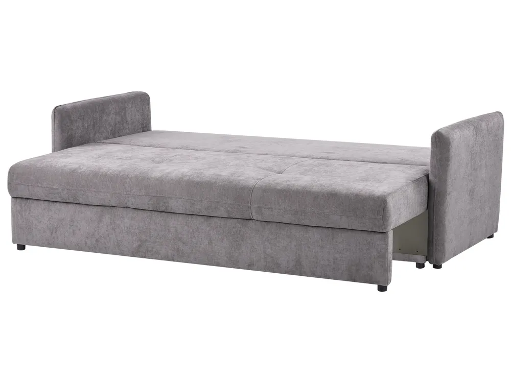 Sofa Bed 3 Seater HOLSEN with Storage Chenille Taupe_947117