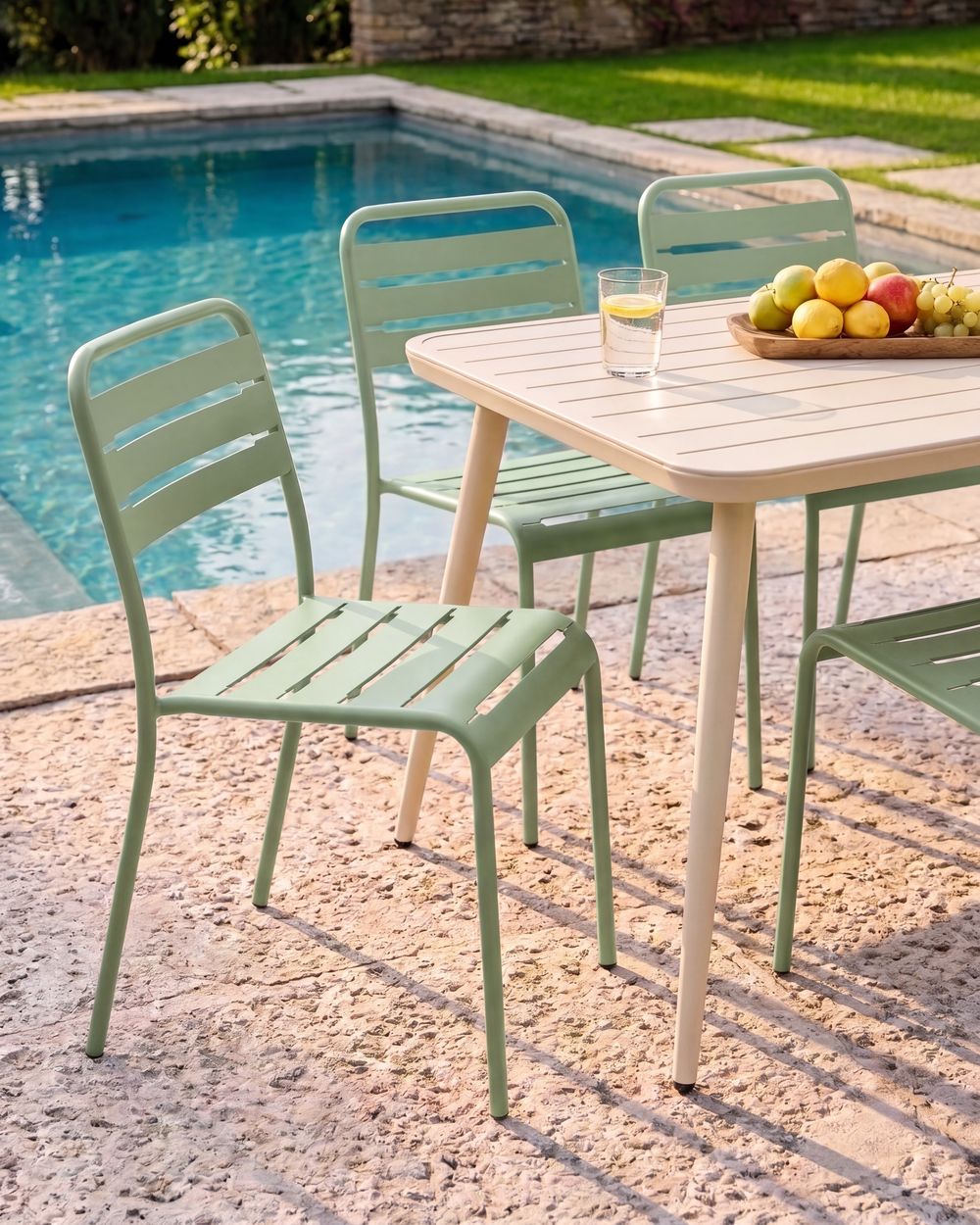Set of 2 Garden Chairs LEFKADA Metal Green