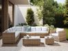 Lounge Set mit Tisch 8-Sitzer XXL modular Polyrattan Hellbraun rechtsseitig