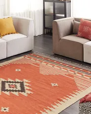 Teppich GAVAR Orange 200 x 300 cm Kelim Baumwolle_869221