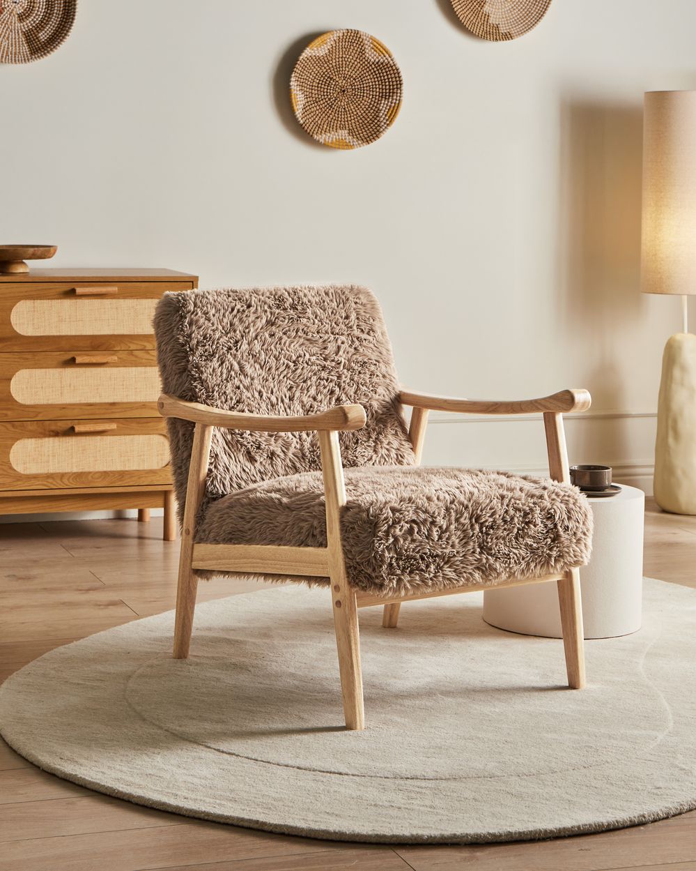 Sessel LEKNES Webpelz Taupe