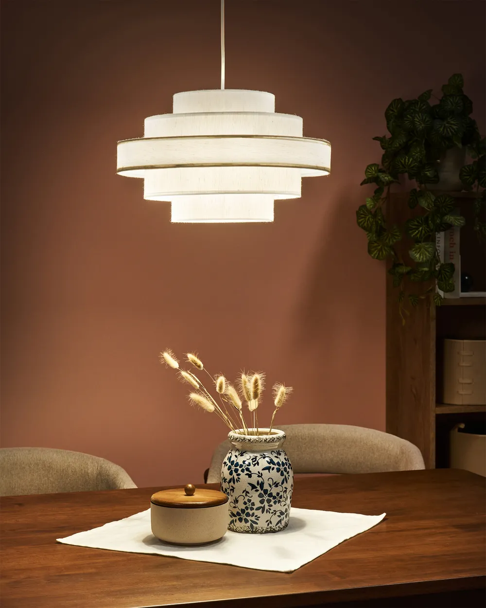 Pendant Lamp EREBATO Linen Off-White