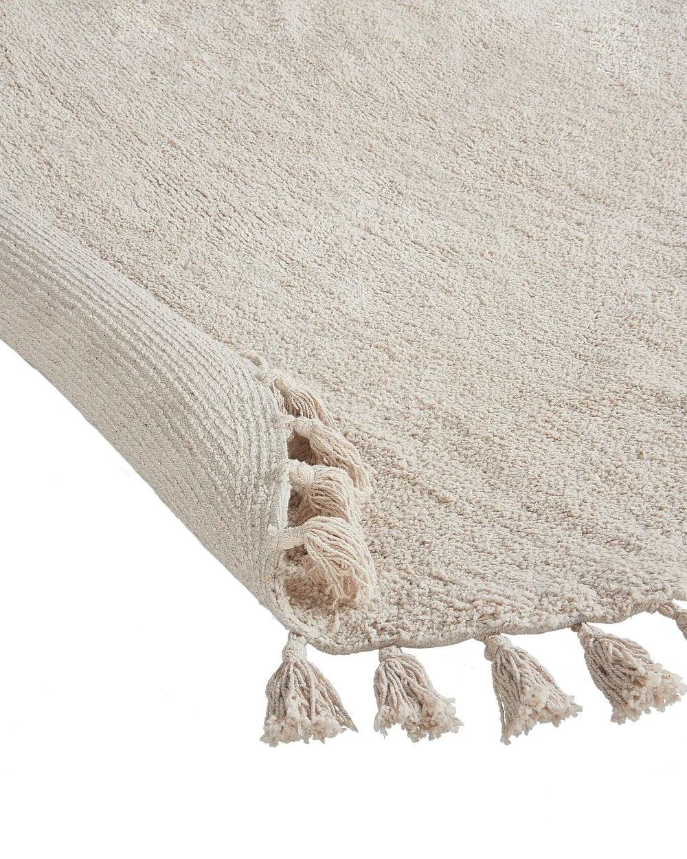 Teppich MITSOBI Beige ø 120 cm Baumwolle_1065177