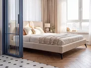Bed Boucle MELLE 160 x 200 cm (EU King Size) Beige_1151007