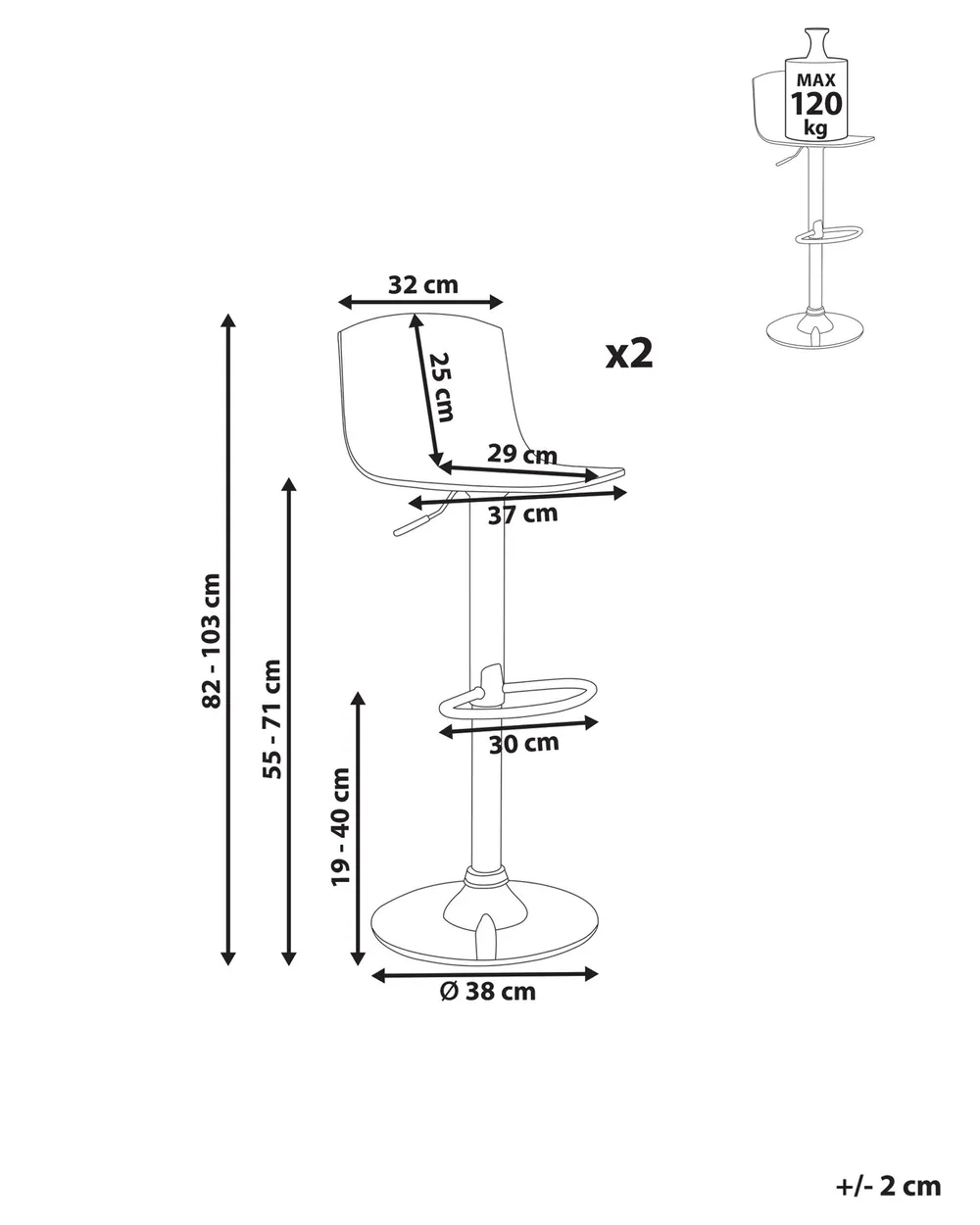 Set mit 2 Barstühlen IMOLA drehbar Transparent_915134