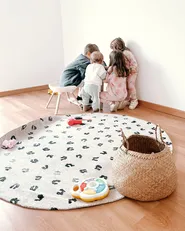 Teppich AFIS Beige ø 140 cm Baumwolle_897019