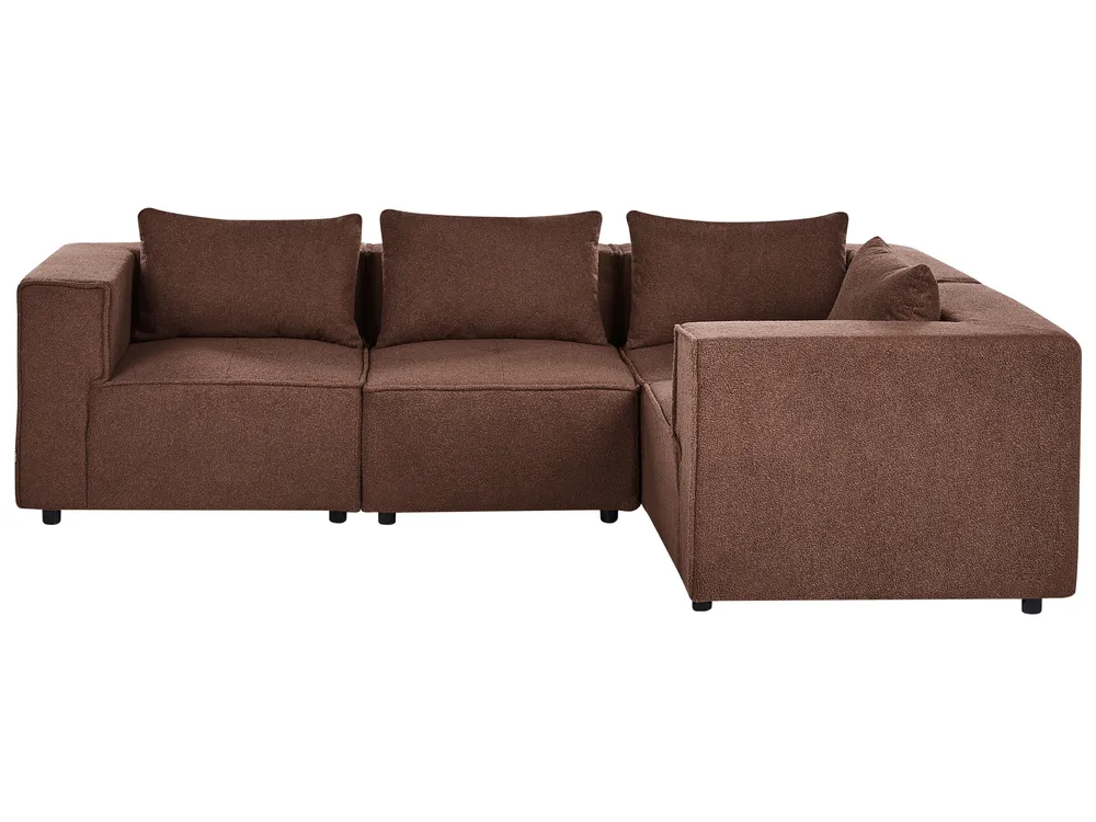 Modul Ecksofa 4-Sitzer AXEBO Bouclé Braun linksseitig_1075901
