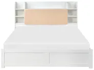 Bed with Storage Drawers BIZOU White 160 x 200 cm (EU King Size)_1033132