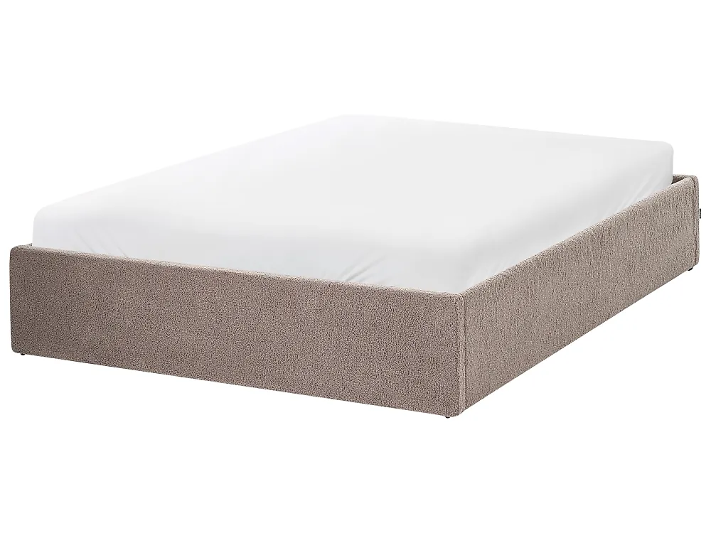 Ottoman Bed without Headboard DINAN Boucle Taupe 120 x 200 cm (EU Small Double)_1188229
