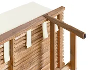 Gartenbank mit Auflage GIAVENO 210 cm Akazienholz Cremeweiß_989054