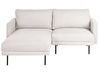 Ecksofa 2-Sitzer BREDA Stoff Hellbeige rechtsseitig