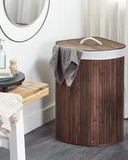 Laundry Basket MATARA Bamboo Dark Brown 57 L_849001