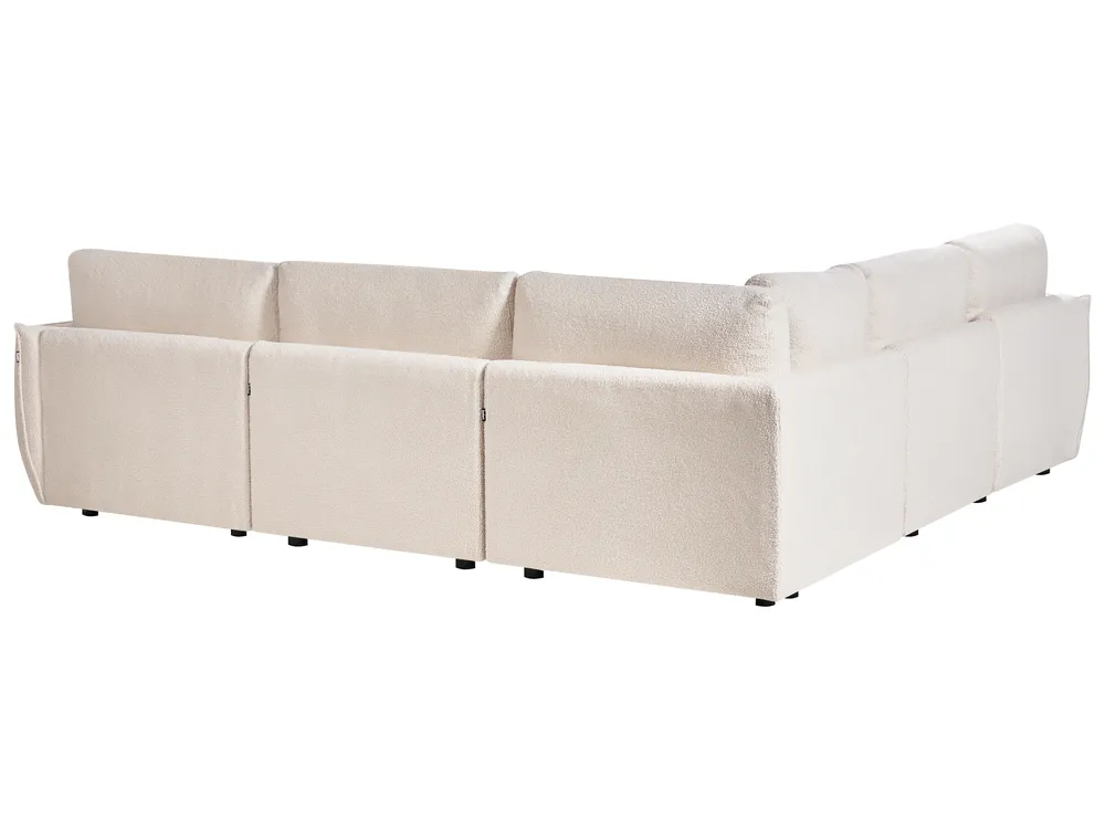 Modul Ecksofa 5-Sitzer MESNALI Bouclé Cremeweiß linksseitig_1046610