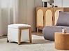 Pouf mit Stauraum EDLAND Bouclé 45 cm Weiß