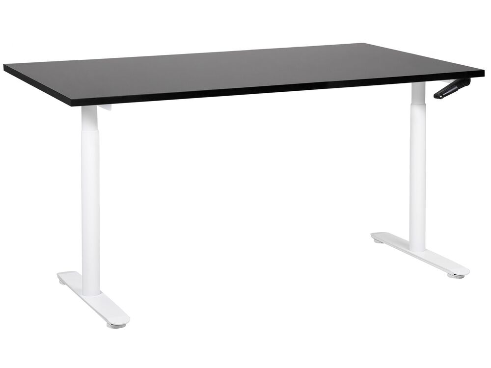 Manual Adjustable Standing Desk DESTINAS 160 cm 72 cm Black/ White