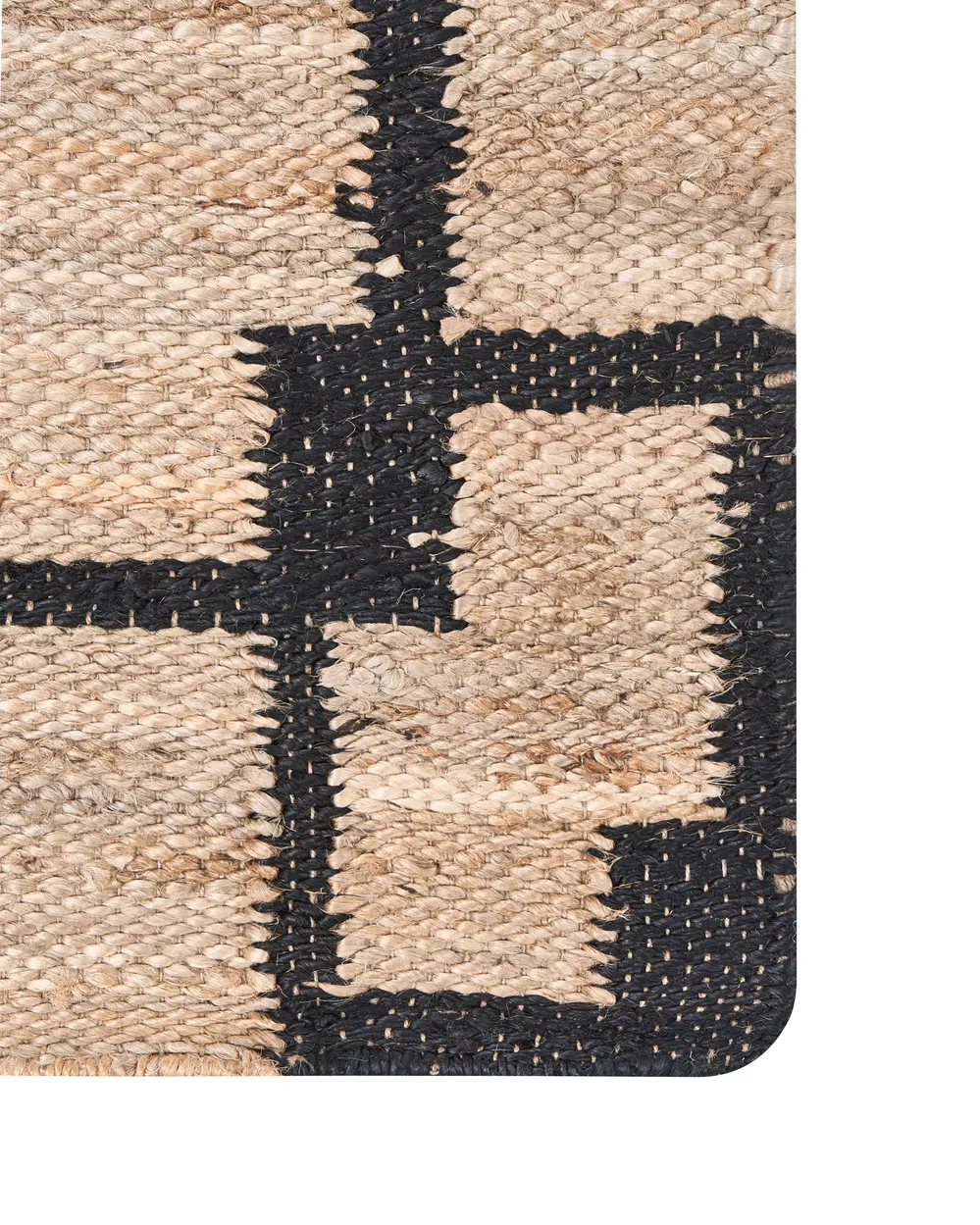 Rug GONDIA Black/ Beige 80 x 300 cm Jute_1040358