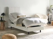 Bett verstellbar Bouclé DUKE II 80 x 200 cm Cremeweiß_1026170