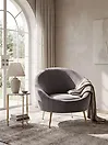 Sessel LANGA Samtstoff Grau