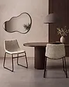 Set of 2 Dining Chairs BATAVIA Fabric Beige