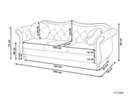 Sofa 3 Seater SKIEN Velvet Dark Red_743755